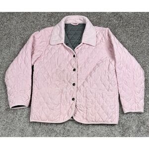 Vintage John Partridge‎ Jacket XL Pink Quilted Barn Corduroy Collar Cottagecore